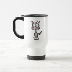 Goofy Cat Travel Mug Reisbeker