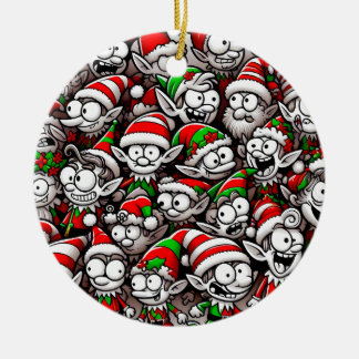 Goofy Christmas Elves Keramisch Ornament
