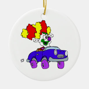 Goofy Clown in kleine auto Keramisch Ornament