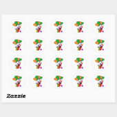 Goofy clown tong uit ronde sticker (Vel)