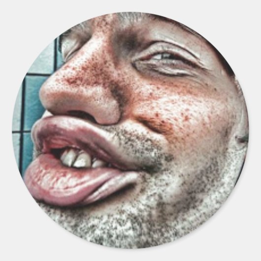 Goofy Faces en Scrapbooking? HaHa Ronde Sticker (Voorkant)