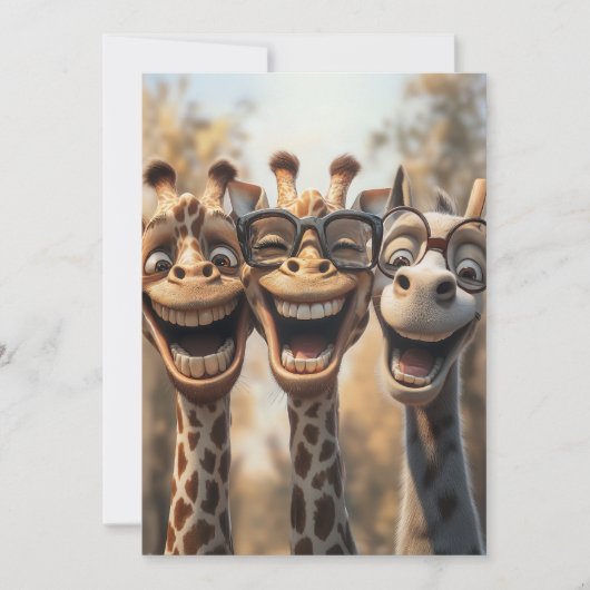 Goofy Giraffes in een bril Kaart (Voorkant)