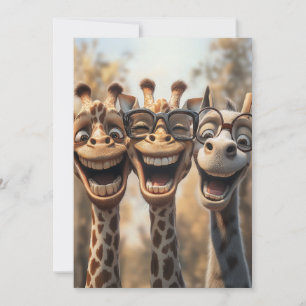 Goofy Giraffes in een bril Kaart