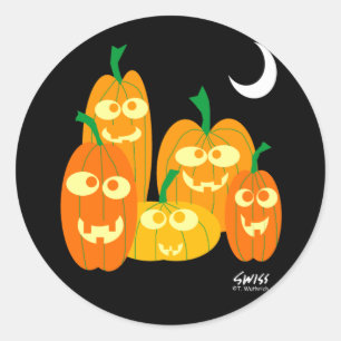 Goofy Grinning Halloween Pompoenen Envelope Seals Ronde Sticker