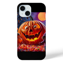 Goofy Halloween Pumpkin iPhone 15 Hoesje—Uniek cad