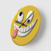 Goofy Happy Face Ronde Klok (Hoek)