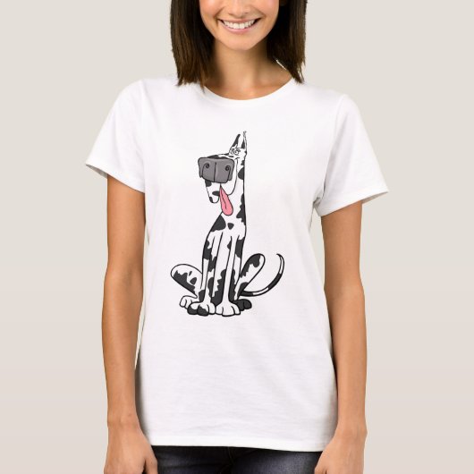 Goofy Harlequin Great Dane T-shirt (Voorkant)