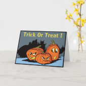 Goofy Jack-O-Lantern Trio Halloween Kaart (Gele Bloem)