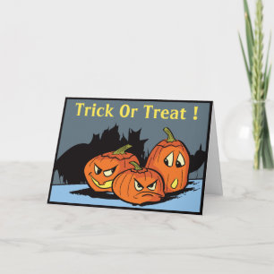 Goofy Jack-O-Lantern Trio Halloween Kaart