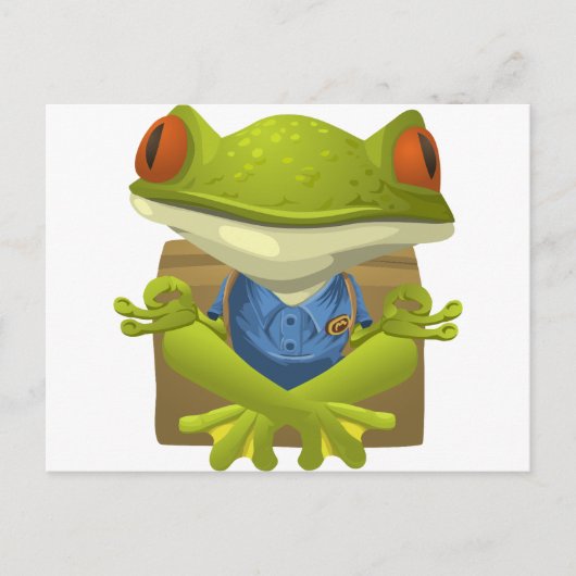 Goofy Little Meditating Green Tree Frog Briefkaart (Voorkant)