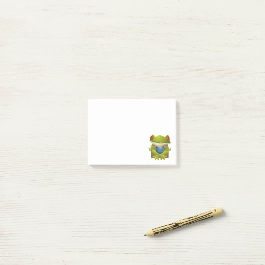 Goofy Little Meditating Green Tree Frog Post-it® Notes (Op bureau)