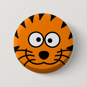 Goofy Oranje en Black Striped Tiger Ronde Button 5,7 Cm