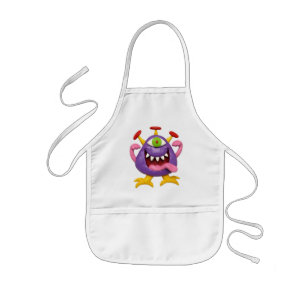 Goofy Paarse Monster Kinder Schort