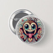 Goofy Peace Monkey Button (Voorkant /achterkant)
