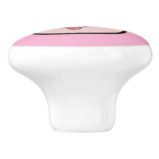 Goofy Pig Smiling Thunder_Cove Keramische Knop (Zijkant)