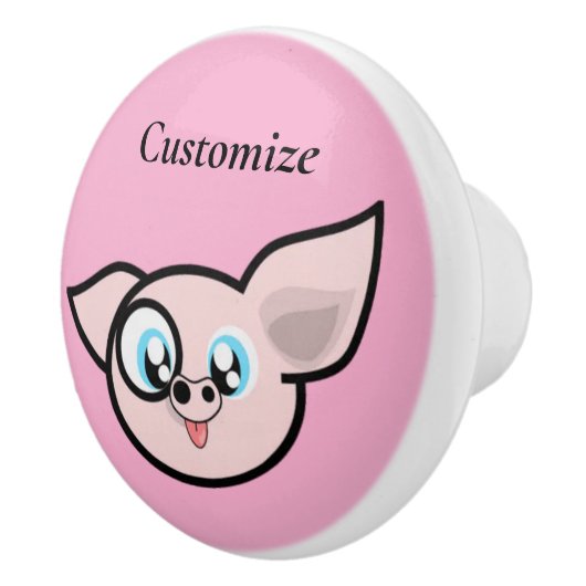 Goofy Pig Smiling Thunder_Cove Keramische Knop (Rechts)