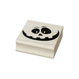 Goofy pompoen gezicht Halloween silhouet art stemp Rubberstempel