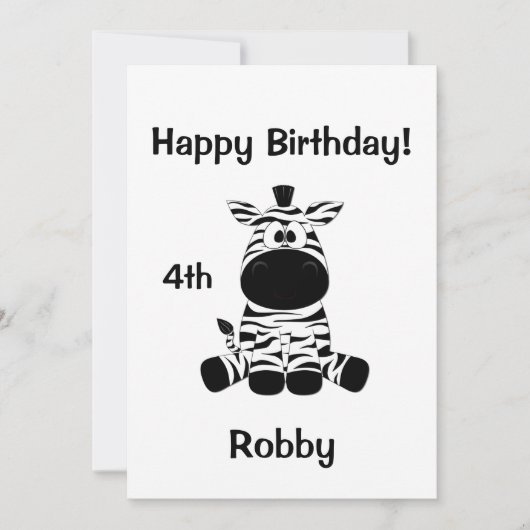 Goofy Zebra Anniversaire Fête Invitation (Devant)