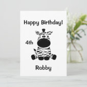 Goofy Zebra Anniversaire Fête Invitation (Debout devant)