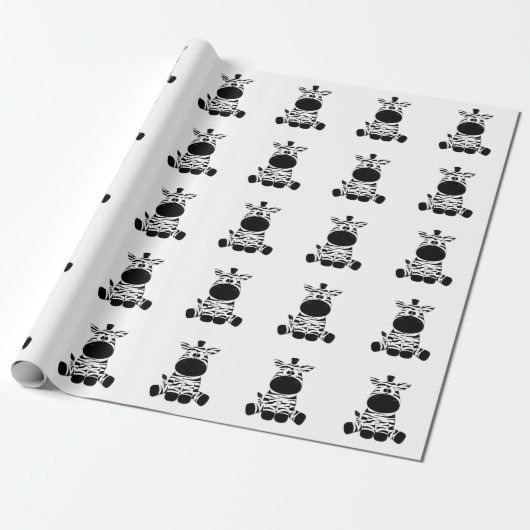 Goofy Zebra Cadeaupapier (Uitgerold)