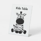 Goofy Zebra Kinder Table Wedding Idea Reclamebord Met Voetstuk (Voorkant)