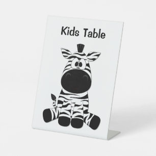 Goofy Zebra Kinder Table Wedding Idea Reclamebord Met Voetstuk