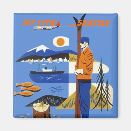 GOOGIE JET CITY SOUVENIR MAGNET SEATTLE WASHINGTON (Devant)