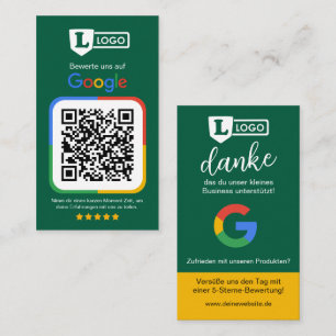 Google beoordelingskaart met QR-code Visitekaartje