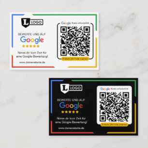Google beoordelingskaart met QR-code visitekaartje