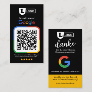 Google beoordelingskaart met QR-code Visitekaartje