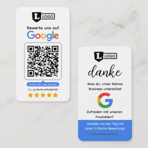 Google beoordelingskaart met QR-code zakelijke kaa Visitekaartje