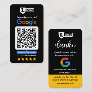 Google beoordelingskaart met QR-code zakelijke kaa Visitekaartje