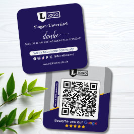 Google Bewertungskarte mit QR code Business Card Vierkante Visitekaartje