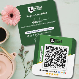 Google Bewertungskarte mit QR code Business Card Vierkante Visitekaartje