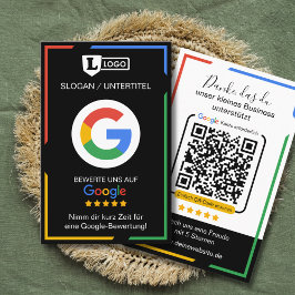 Google Bewertungskarte with QR code Business Card Visitekaartje