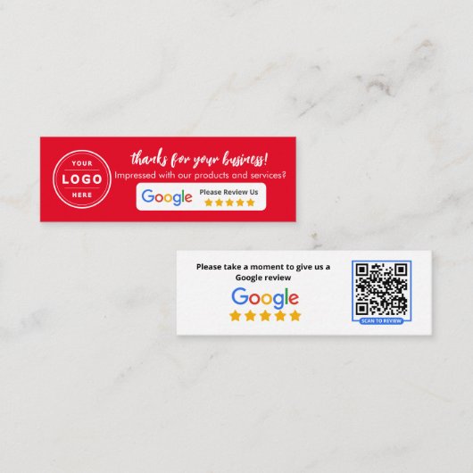 Google Business Review Contactkaartje (Voorkant / Achterkant)