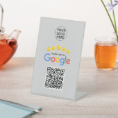 Google Business Reviewen 5-sterren QR-code grijs Reclamebord Met Voetstuk (Insitu)