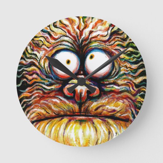 Google Eyed Monster Clock Ronde Klok (Voorkant)