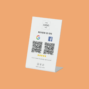 Google Facebook Review QR Code Voetstuk Bord Reclamebord Met Voetstuk