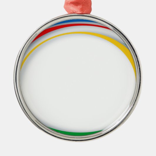 Google-kleuren Metalen Ornament (Voorkant)