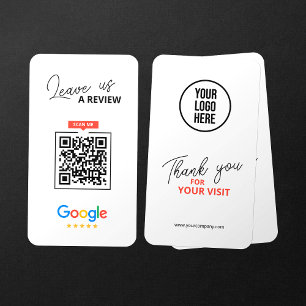 Google Laat ons beoordeling QR-code Bedankt Zakeli Visitekaartje
