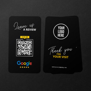 Google Laat ons Review QR Code Bedrijf Bedankt Visitekaartje