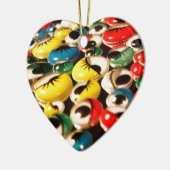 Google ogen dubbelzijdig kerstversiering keramisch ornament (Links)