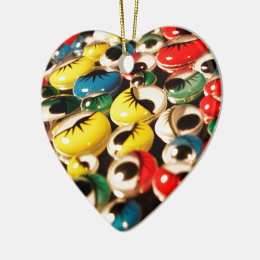 Google ogen dubbelzijdig kerstversiering keramisch ornament (Links)