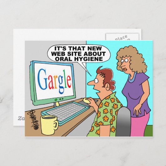 Google Parody Cartoon Briefkaart (Voorkant / Achterkant)
