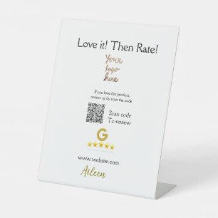 Google rate us review order purchase business QR Reclamebord Met Voetstuk