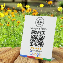 Google Review Aanvraag met Logo Pedestal Sign Reclamebord Met Voetstuk