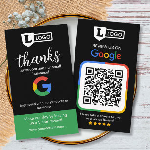 Google Review-aanvraagkaart met logo kaart Visitekaartje