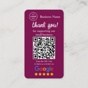 Google Review-aanvraagkaart met QR-code Visitekaartje
