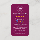 Google Review-aanvraagkaart met QR-code Visitekaartje (Achterkant)